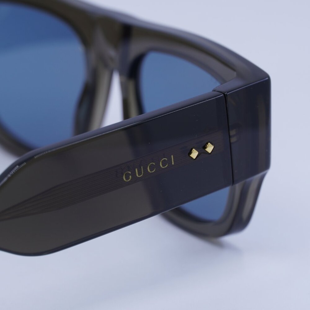 🕶️ New Gucci GG1262S 003 Sunglasses - Grey Frame, Blue Lenses - Picture 10 of 12